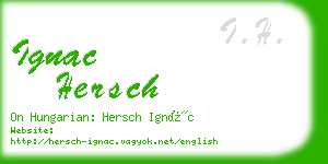 ignac hersch business card